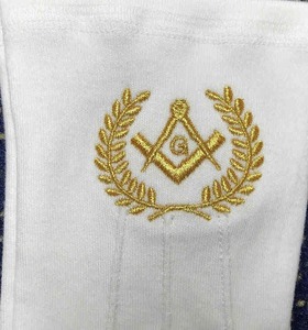 Gants maçonniques de logo personnalisé en coton blanc 100% de qualité supérieure pour unisexe - Product Image 4