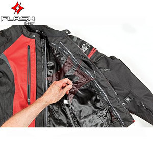 Veste de moto en textile pour hommes Vêtements d'équitation imperméables pour tous les temps Armure amovible Panneaux en maille ventilée Bandes réfléchissantes - Product Image 5