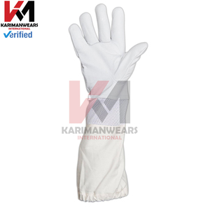 Guantes de Apicultura de Alta Calidad Estilo Americano, Permeables al Aire, de Piel de Cabra con Protectores de Brazo de Lona - Product Image 5