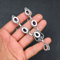 Collier de luxe pour femme en argent sterling avec améthyste synthétique et perle de culture d'eau douce en forme de poire 10x14mm, pierre bleue, 18 pouces, certifié IGI