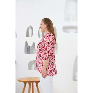 RMG Women's Plus Size Pink Viscose Woven <b>Shirt</b>, Mandarin Collar with <b>Epaulet</b> Details, Regular Fit for Daily Wear - Product Image 2