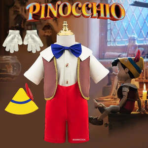 Costume de Pinocchio pour Garçons et Filles – Tenue Complète de Personnage pour Halloween/Carnaval avec Combinaison, Cape, Bandeau, Chapeau et Robe - Product Image 4