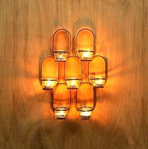 Appliques murales en fer antique pour bougies et bougies chauffe-plat, pour la décoration de la maison et du bureau, les mariages, les fêtes et les événements, fabriquées en Inde - Product Image 2