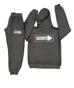 Pantalon de survêtement évasé personnalisé délavé à l'acide ensemble de sweats à capuche en coton respirant avec broderie survêtements vieillis hiver pour hommes - Product Image 4