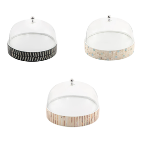 Vente en gros de luxe, plateau de service écologique en acrylique fabriqué à la main avec couvercle en Mica, plateau incrusté de vadrouille pour Eid Arabian Ramadan coffret cadeau - Product Image 1