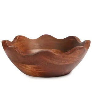 H.M.A Handicrafts Acacia Wooden <b>Bowl</b> Natural Grain Finish Disposable Decorative <b>Bowl</b> for Salad <b>Snacks</b> Fruits or Dining Use - Product Image 2