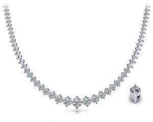Collar de tenis elegante de oro de 14K con diamantes cultivados en laboratorio de dos puntas y corte redondo, venta al por mayor y al por menor OEM, fabricante - Product Image 1