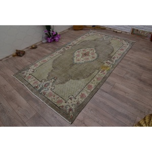 พรมขนสัตว์วินเทจสีเขียวเบจขนาดใหญ่พื้นที่9x12พรมห้องนั่งเล่นสำหรับวัยรุ่นตกแต่ง4.8x8.7ฟุตพร้อมลาเท็กซ์ด้านหลัง - Product Image 3