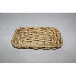 Meilleure vente en gros plateau en jacinthe d'eau stockage en forme de rectangle avec décor pour salon et salle de bain organisateur - Product Image 3