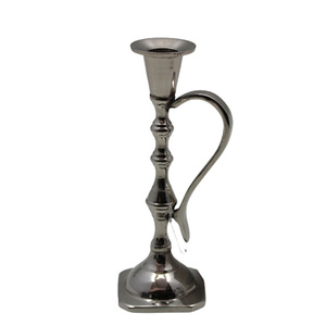 Christmas Decoration Aluminum <b>Candle</b> Stand With Handle Nickel Plating Set Of 6 Standard Size Silver Colour <b>Candle</b> Holders - Product Image 1