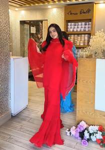 Ensemble haut, palazzo et dupatta pour soirée d'été, nouveau design, en georgette de renard, séchage rapide, longueur standard, col rond, manches courtes, tissu palazzo - Product Image 4