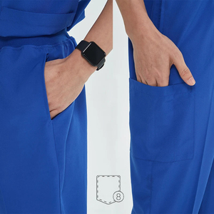 ชุดเครื่องแบบสครับสำหรับผู้หญิงเสื้อผ้าทางการแพทย์แขนสั้นผ้าฝ้ายกางเกงวิ่งแบบสั่งทำชุดพยาบาล - Product Image 5