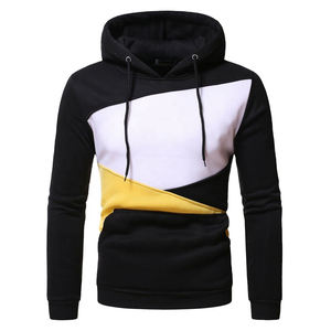 Custom Printed Cotton Men's Heavyweight Winter Breathable Hoodie Pullover Colorblock Fleece Embroidered Design Plus Size 2 PCS - Product Image 3