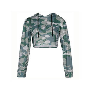 Sweat-shirts à capuche courts pour femmes en 100 % coton, coupe-vent, personnalisables avec logo, manches longues, faible MOQ - Product Image 1