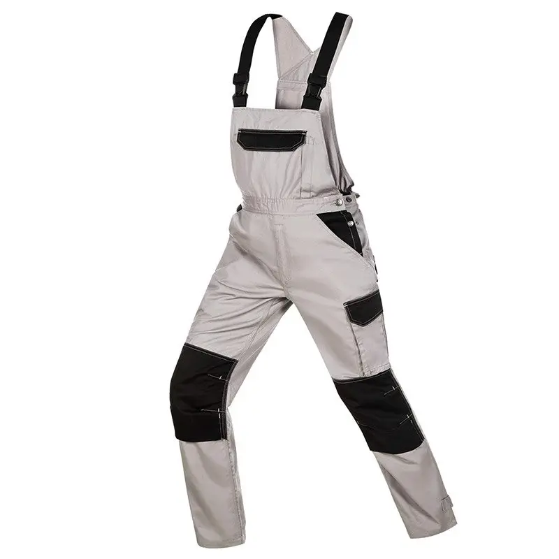 Professional construction bib & brace workwear industrial safety uniform protective hi-vis bib pants