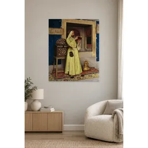 Impression sur toile : Homme orientaliste lisant un livre dans une pièce carrelée - Product Image 2