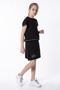 Luxe Elite élégant nouvelles filles costumes mode décontracté solide T-shirt à manches courtes enfant en bas âge enfants filles shorts ensemble vêtements 2 pièces - Product Image 4