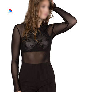 Débardeurs d'été légers à séchage rapide pour femmes T-shirts à col rond en maille transparente respirants, décontractés, style sportif et coupe-vent - Product Image 1