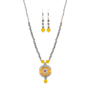 Ensemble de bijoux fins en alliage de zinc jaune Urthn Gems 1111315D, pierre plaquée rhodium, collier - Product Image 1