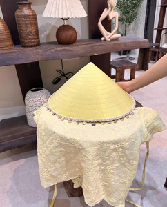 Natural Grass Bamboo Palm Leaf Sombrero Sublimation Transfer Print Silk Screen Printing Striped Pattern Unisex Beach Outdoor <b>Hat</b> - Product Image 4