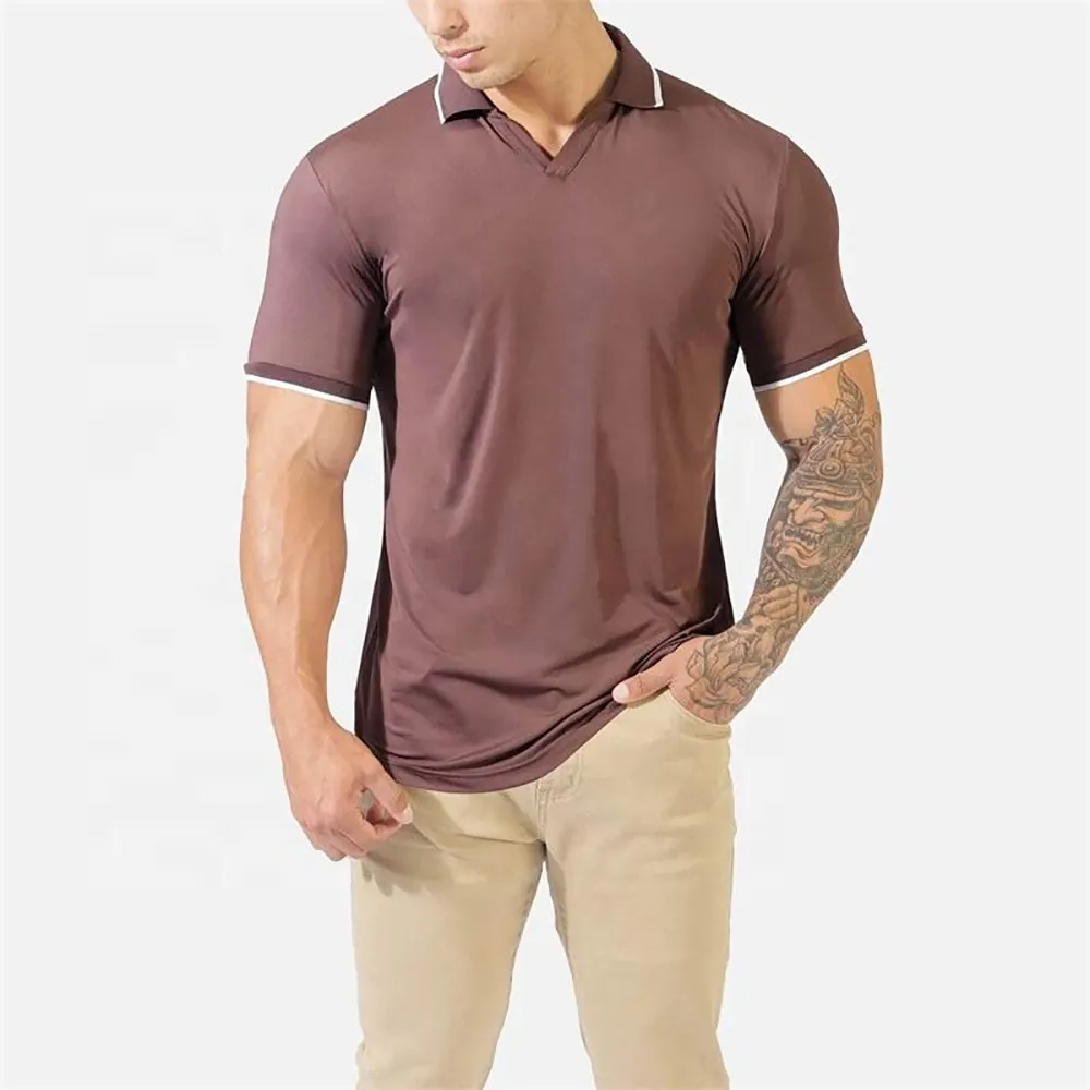 Camisas polo de golfe masculinas lisas de alta qualidade feitas sob medida por atacado. Novo design para 2023. Feito de algodão puro camisas mais vendidas