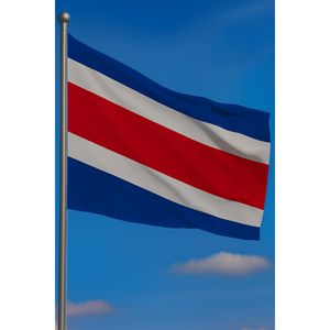Costa Rica Hand <b>Flag</b>-Aluminum <b>Pole</b> Durable Nylon Polyester Plastic Vinyl Silk Display Automotive Insurance - Product Image 3
