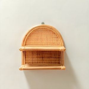 Estante de ratán más vendido, estantes de exhibición colgantes de pared de madera minimalista, muebles para decoración de sala de estar y dormitorio - Product Image 3