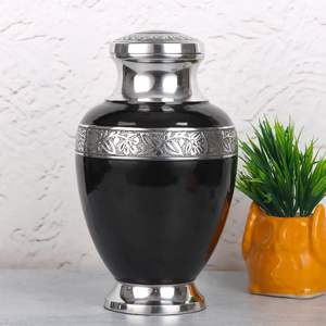 Dim Black Handcrafted Aluminum Cremation Urn <b>for</b> Adults Secure Durable Funeral Memorial <b>Ashes</b> <b>Keepsake</b> Custom Size - Product Image 4