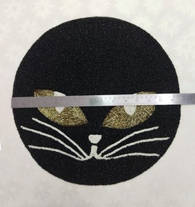 Handmade Beaded Placemat for Table Heart Shape <b>Heat</b>-<b>Resistant</b> Backing & Genuine Red <b>Glass</b> Beads Coaster - Product Image 6