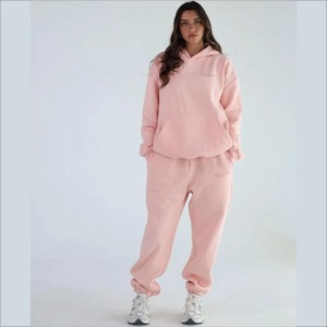 Meilleurs pantalons de survêtement à capuche tendance 2 pièces ensembles imprimé coton polaire simple tenue décontracté Hip Hop survêtement pour hommes et femmes - Product Image 5
