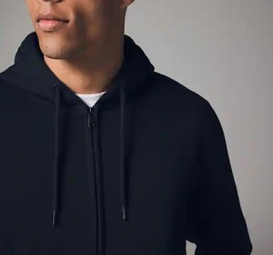 Sudadera con capucha de lana cálida de invierno informal para adultos de talla grande con cremallera completa y dos bolsillos personalizada de alta calidad - Product Image 5