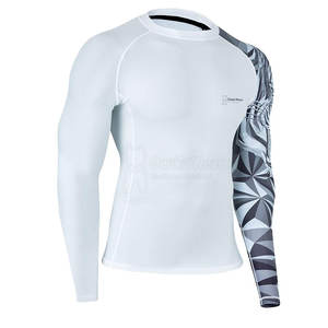 Vêtements de sport anti-éruptions cutanées pour hommes avec logo personnalisé, couleur unie, manches longues, équipement de gymnastique pour adultes avec protection solaire - Product Image 2