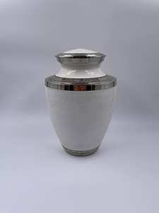 Urnes de crémation bleues savoureuses adultes en laiton pour cendres humaines avec sac de velours gratuit - Product Image 3