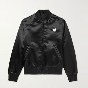 Calidad Premium logotipo personalizado 100% poliéster satén chaquetas bombardero béisbol chaqueta de invierno hombres chaqueta al por mayor personalizado ODM OEM - Product Image 1