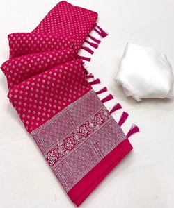 Nouvelle tenue de saree brodée tendance avec chemisier lourd à séquence de cordon unique sur tissu en filet d'organza pour les mariages - Product Image 3