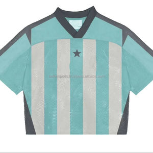 เสื้อฟุตบอลแฟชั่น2025 Boxy Cropped เสื้อยืดผ้าฝ้าย100% สำหรับผู้ชายเสื้อฟุตบอลแฟชั่นพิมพ์ลายทรงหลวม - Product Image 1