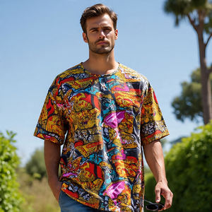 Summer Plus Size Oversize Breathable Eco-Friendly Men's Polyester/Cotton O Neck Short Sleeve Running Drop Shoulder T-Shirts - Product Image 5