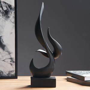 Modern Black Sculpture Elegant Home <b>Decor</b> Statue for Living Room <b>Office</b> - Product Image 2
