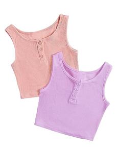 Nuevo logotipo personalizado OEM niños Rib chaleco sin mangas niño verano niños algodón desgaste verano niñas niños camiseta sin mangas - Product Image 2