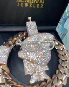 Collar Cubano de Oro Amarillo de 14K con Moissanita para Hombre, Estilo Hip Hop, VVS1, Plata de Ley 925, Amuleto Estadounidense para Fiestas - Product Image 3