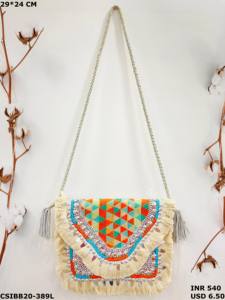 Banjara Boho diseñador hecho a mano bolso de mano de noche señoras con cuentas bordado de piedra elegancia Cultural obra maestra cuero de lujo - Product Image 4