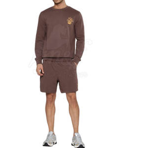 Conjunto básico de sudadera y pantalones cortos para hombre con estilo diario y comodidad Conjunto de sudadera y pantalones cortos transpirables - Product Image 1