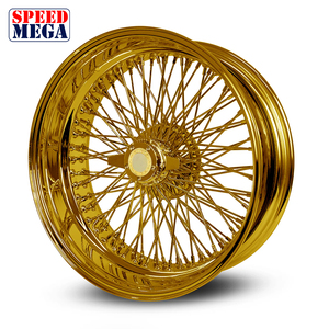 ล้อแม็กซ์แบบถอดได้สีทองทั้งหมด ขนาด 24x10 204 ซี่ลวดตรง สำหรับรถ Lowrider ล้อฟอร์จคุณภาพพรีเมียม - Product Image 1