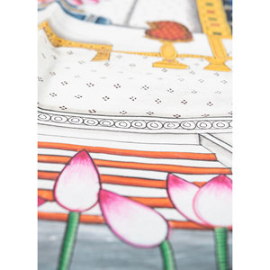 Pichwai Art Red & Orange Cotton Cloth Bohemian Style <b>Wall</b> Art & Tapestry for Outdoor & Bedroom <b>Wall</b> <b>Decor</b> Christmas Hanging - Product Image 3