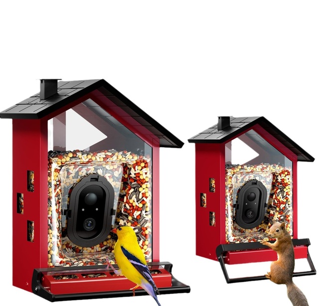 Squirrel Proof Bird Feeder Smart High Definition Bird Watching with Camera Metal Iron Shell Wild Bird Feeder Hummingbird Feeder