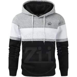 100% coton impression numérique deux tons décontracté hiver Style manches contrastées unisexe haute qualité polaire broderie panneau à capuche - Product Image 6