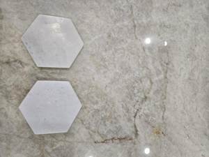 <b>Green</b> Grey White Marble Drink <b>Coaster</b> Handmade Natural Stone Decor - Product Image 4