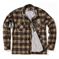 Camisa Deportiva para Hombre, Diseño a Cuadros Marrones, Resistente, de Spandex/Poliéster, con Protección Extraíble, Resistente al Viento y al Agua