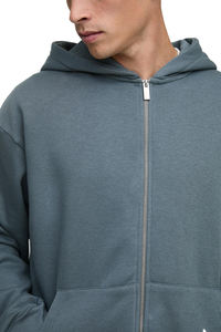 Sudaderas con Capucha de Invierno con Cremallera Completa, Hechas en Fábrica, con Logotipo Personalizado, al por Mayor, la Mejor Calidad, 100% Algodón, Felpa, Gris Carbón - Product Image 5