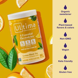 Ultima Replenisher Poudre d'électrolytes quotidienne - Thé noir au citron, 90 portions - Product Image 6